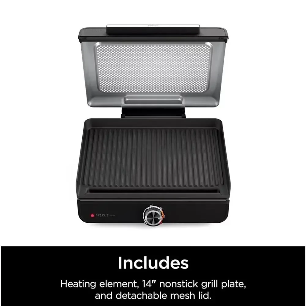 Ninja GR100 Sizzle Smokeless Indoor Grill with Nonstick Grill Plate